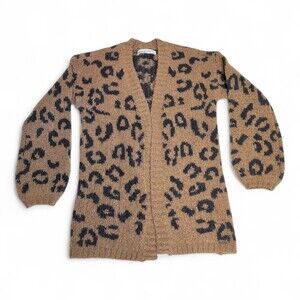 Abercrombie & Fitch Brown Leopard‎ Open-Front Cardigan S